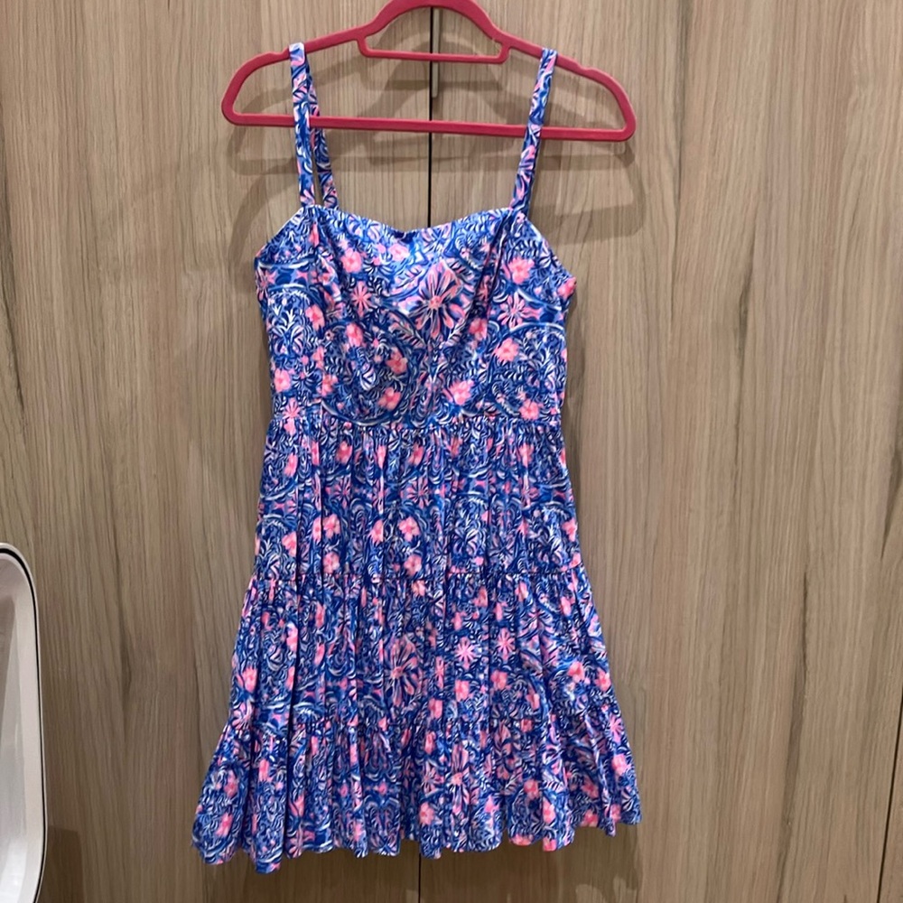 Lilly Pulitzer Alision Dress Fit-and-Flare Blue Peri Takin It Easy